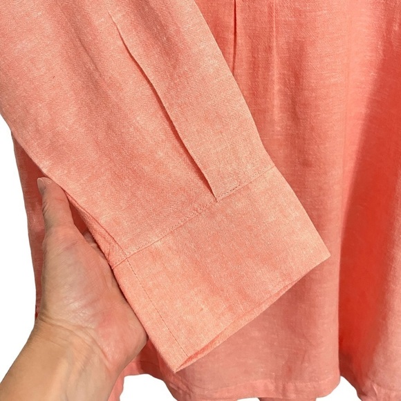 Old Navy Linen-blend Peach 3/4 Length Sleeves Tunic Size Medium - Picture 6 of 11